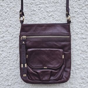 b makowsky brown leather small crossbody bag